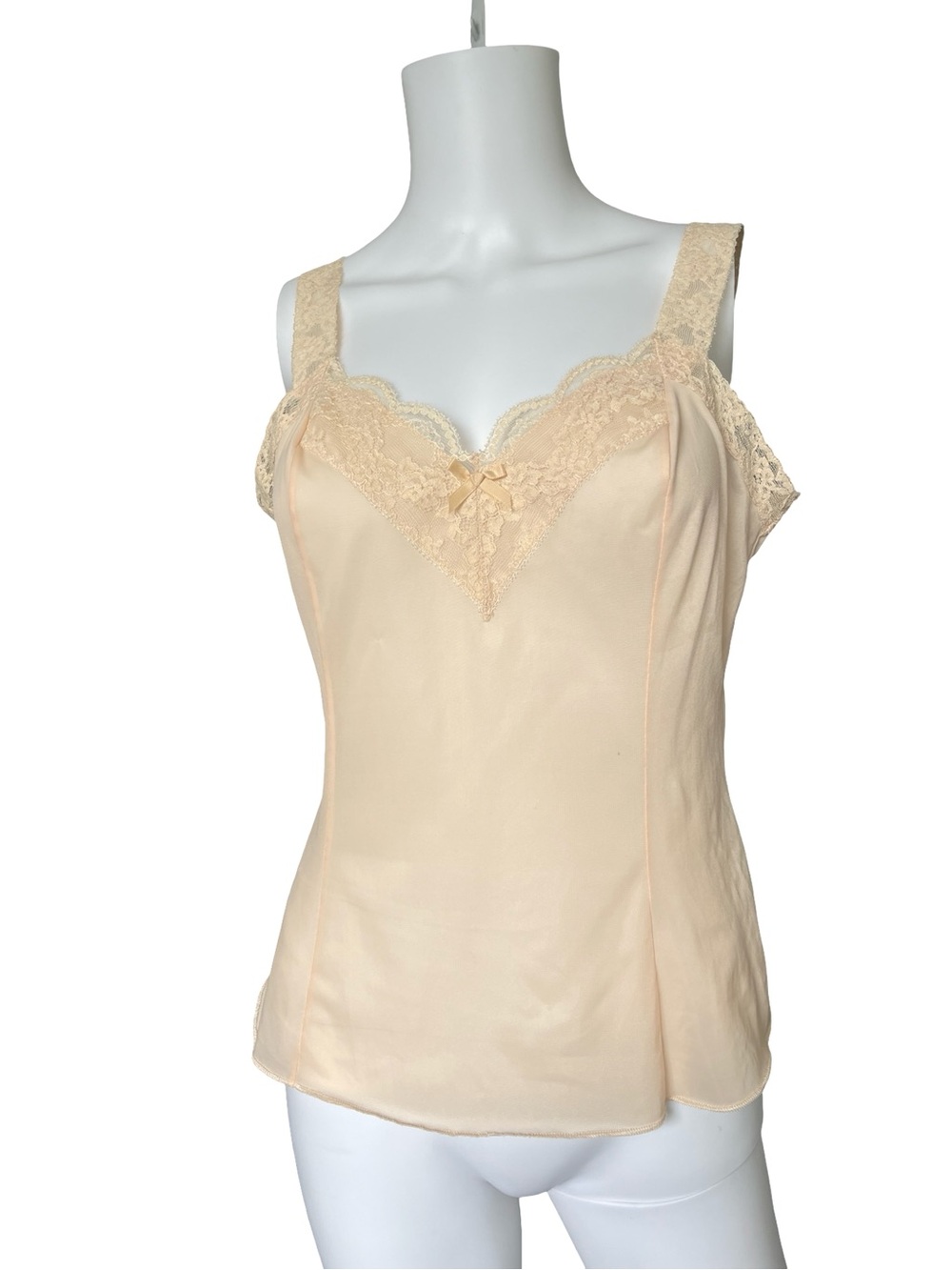 Vintage Olga Camisole Cami Lace Straps Tan Neutral Womens Size Medium - Picture 9 of 9